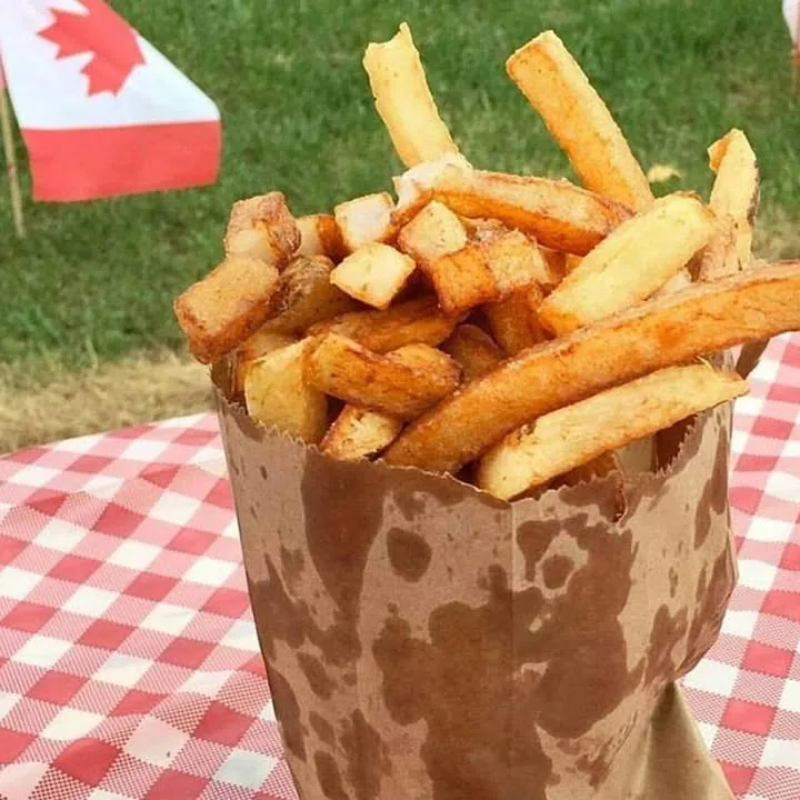 A bag of fresh-cut fries